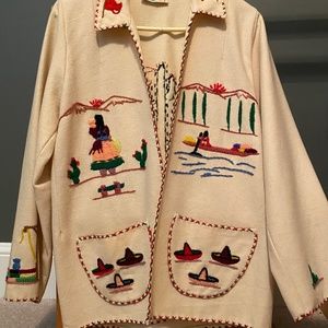 Ethnic embroidered wool jacket